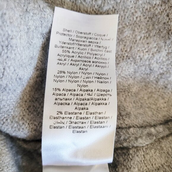 Ichi Sweater Womens M Grey Adore Embroidery Alpaca Blend Puffy Letters Slouchy - Picture 10 of 10